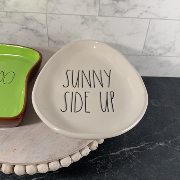 Rae Dunn set of new SUNNY SIDE UP plate and AVOCADO TOAST ceramic - Picture 3 of 5
